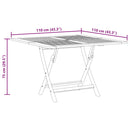 vidaXL összecsukható tömör tíkfa kerti asztal 110x110x75 cm