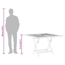 vidaXL összecsukható tömör tíkfa kerti asztal 110x110x75 cm
