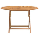 vidaXL összecsukható tömör tíkfa kerti asztal 110x110x75 cm