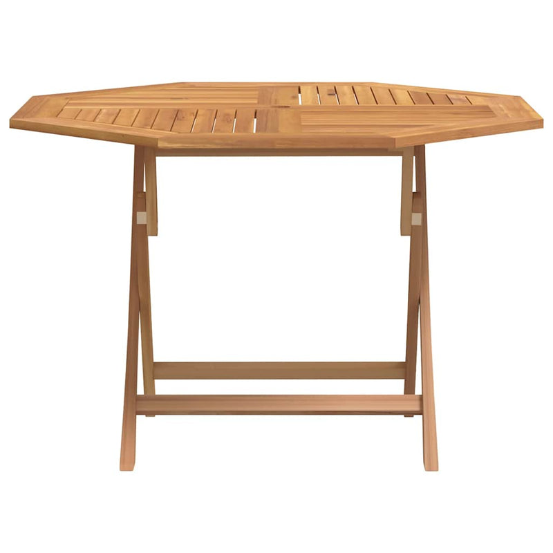 vidaXL összecsukható tömör tíkfa kerti asztal 110x110x75 cm