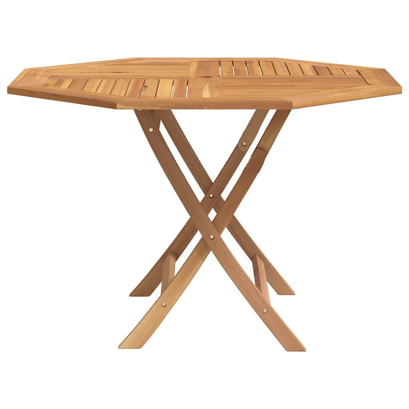 vidaXL összecsukható tömör tíkfa kerti asztal 110x110x75 cm