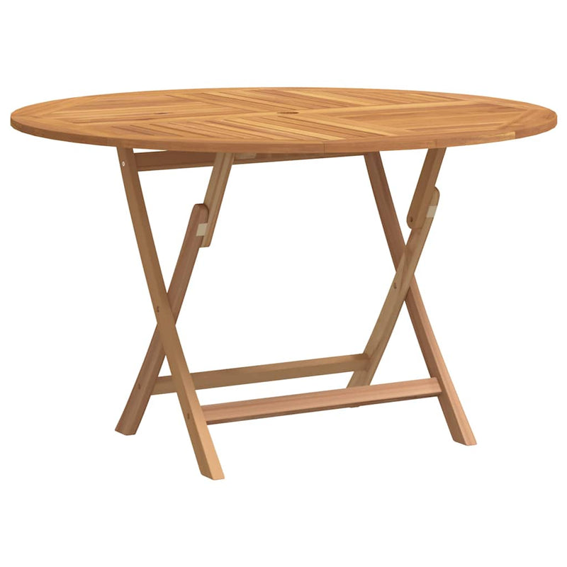 vidaXL tömör tíkfa összecsukható kerti asztal Ø 110 x 75 cm