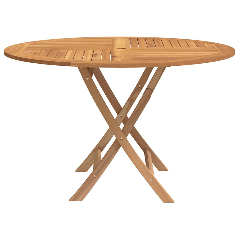 vidaXL tömör tíkfa összecsukható kerti asztal Ø 110 x 75 cm