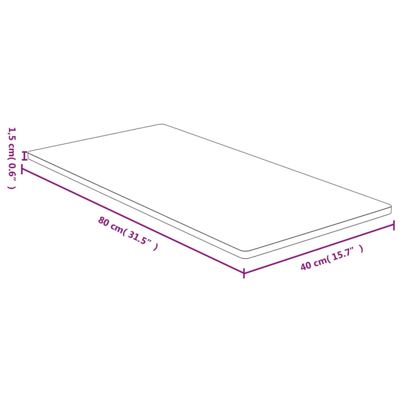 vidaXL bambusz asztallap 40 x 80 x 1,5 cm