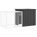 vidaXL antracitszürke horganyzott acél nyúlketrec 200 x 91 x 100 cm