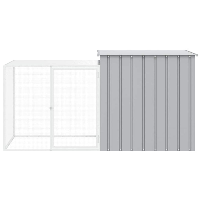 vidaXL szürke horganyzott acél nyúlketrec 200 x 91 x 100 cm