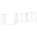 vidaXL fehér nyárfa 12 paneles összecsukható kutyakapu ajtóval 600 cm