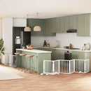 vidaXL fehér nyárfa 12 paneles összecsukható kutyakapu ajtóval 600 cm