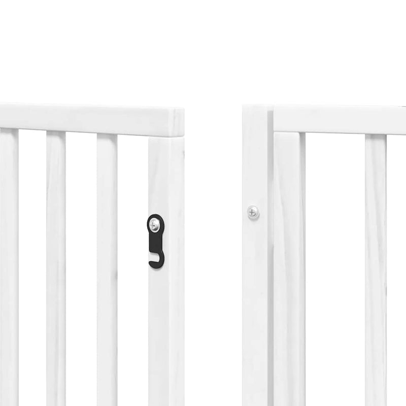 vidaXL fehér nyárfa 15 paneles összecsukható kutyakapu ajtóval 750 cm