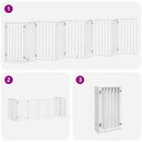 vidaXL fehér nyárfa 9 paneles összecsukható kutyakapu ajtóval 450 cm