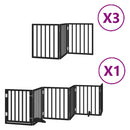 vidaXL fekete nyárfa 15 paneles összecsukható kutyakapu ajtóval 750 cm