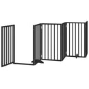 vidaXL fekete nyárfa 9 paneles összecsukható kutyakapu ajtóval 450 cm