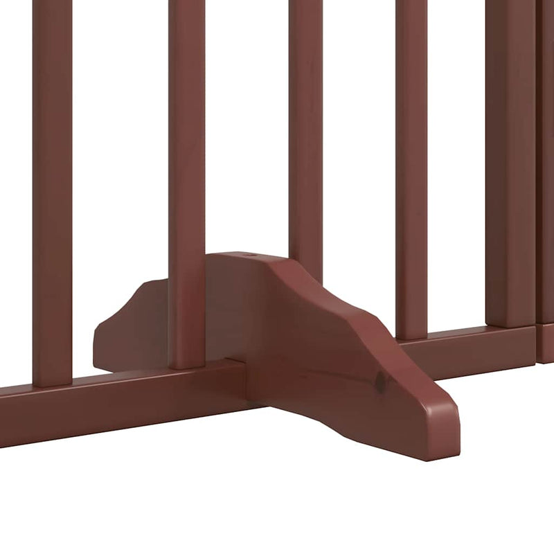 vidaXL barna nyárfa 15 paneles összecsukható kutyakapu ajtóval 750 cm