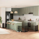 vidaXL fekete nyárfa 8 paneles összecsukható kutyakapu ajtóval 640 cm