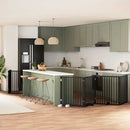 vidaXL fekete nyárfa 8 paneles összecsukható kutyakapu ajtóval 640 cm