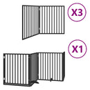 vidaXL fekete nyárfa 10 paneles összecsukható kutyakapu ajtóval 800 cm