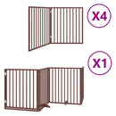 vidaXL barna nyárfa 12 paneles összecsukható kutyakapu ajtóval 960 cm