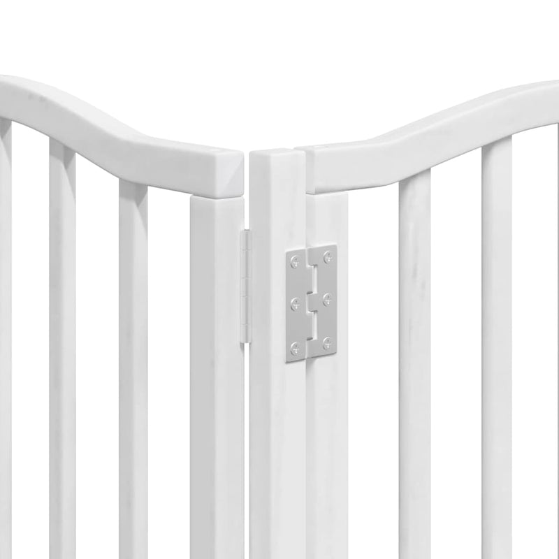 vidaXL fehér nyárfa 15 paneles összecsukható kutyakapu ajtóval 750 cm