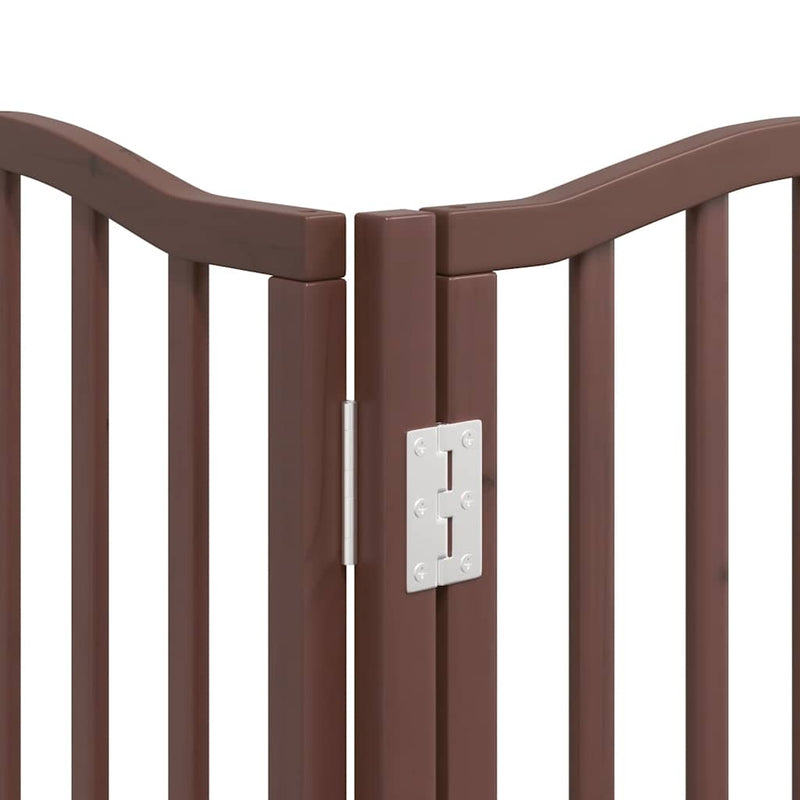 vidaXL barna nyárfa 15 paneles összecsukható kutyakapu ajtóval 750 cm