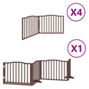 vidaXL barna nyárfa 12 paneles összecsukható kutyakapu ajtóval 960 cm