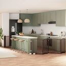 vidaXL barna nyárfa 8 paneles összecsukható kutyakapu ajtóval 640 cm