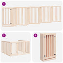 vidaXL nyárfa 9 paneles összecsukható kutyakapu ajtóval 450 cm