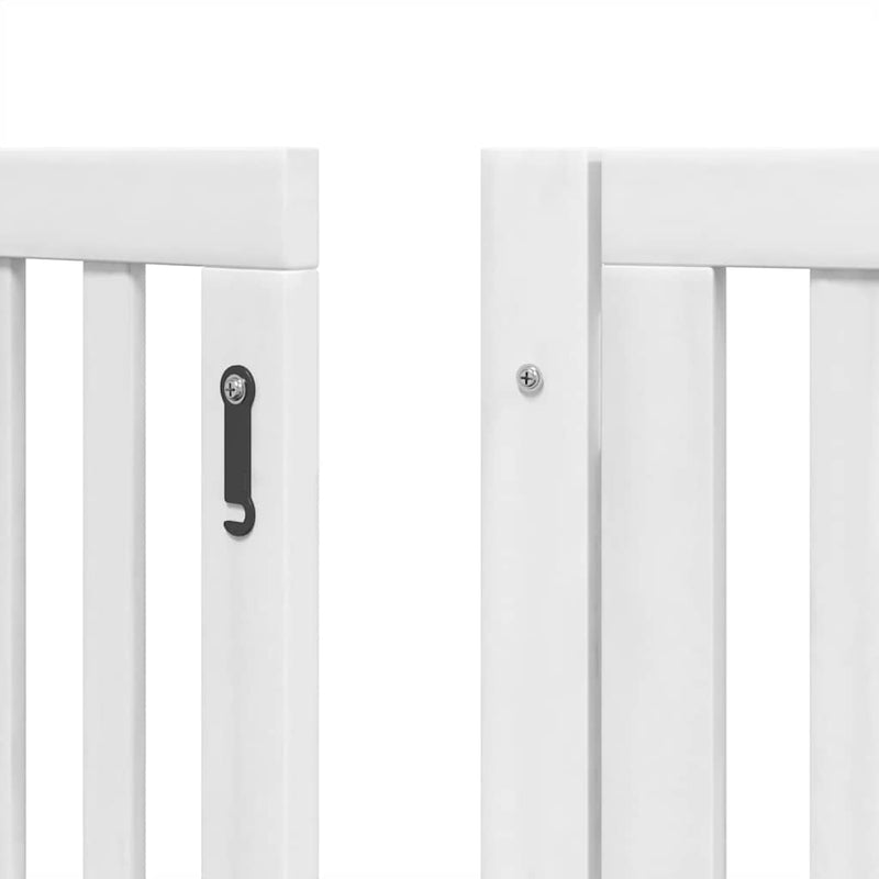 vidaXL fehér nyárfa 15 paneles összecsukható kutyakapu ajtóval 750 cm