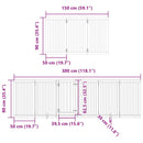 vidaXL fehér nyárfa 9 paneles összecsukható kutyakapu ajtóval 450 cm