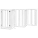 vidaXL fehér nyárfa 12 paneles összecsukható kutyakapu ajtóval 600 cm