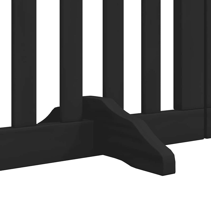vidaXL fekete nyárfa 15 paneles összecsukható kutyakapu ajtóval 750 cm