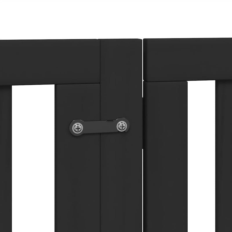 vidaXL fekete nyárfa 15 paneles összecsukható kutyakapu ajtóval 750 cm