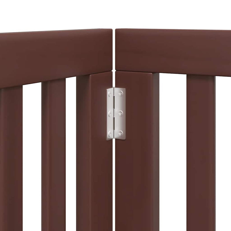 vidaXL barna nyárfa 15 paneles összecsukható kutyakapu ajtóval 750 cm