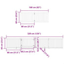 vidaXL nyárfa 8 paneles összecsukható kutyakapu ajtóval 640 cm