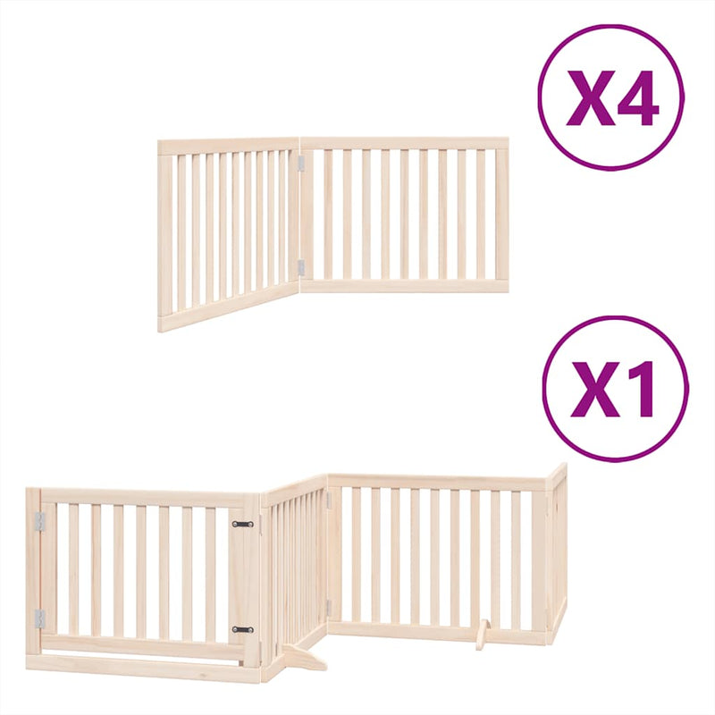 vidaXL nyárfa 12 paneles összecsukható kutyakapu ajtóval 960 cm