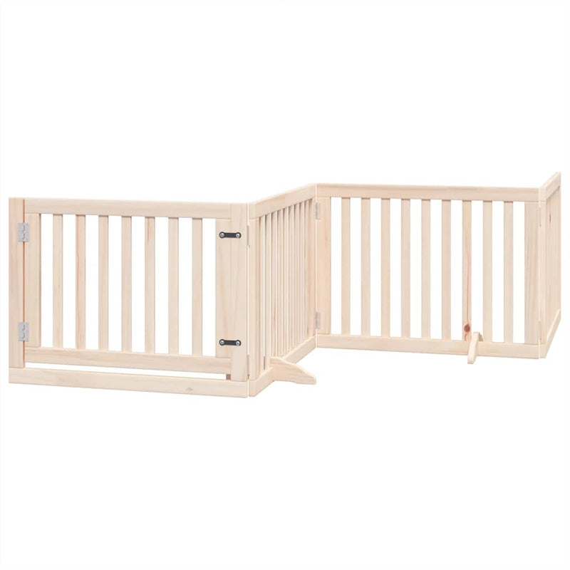 vidaXL nyárfa 12 paneles összecsukható kutyakapu ajtóval 960 cm