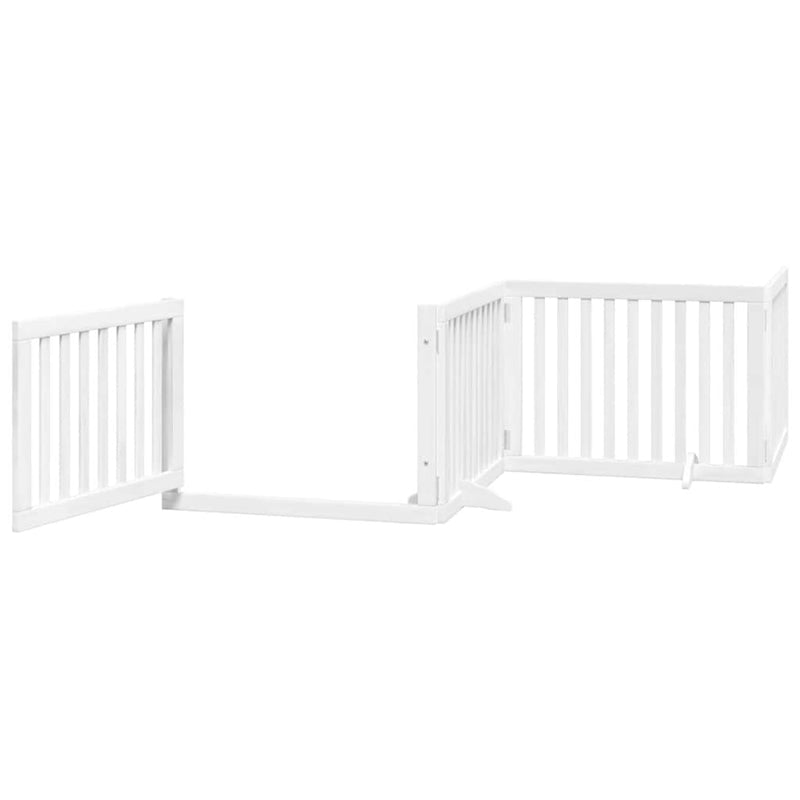 vidaXL fehér nyárfa 12 paneles összecsukható kutyakapu ajtóval 960 cm