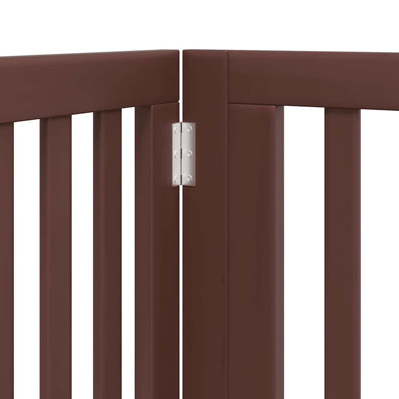 vidaXL barna nyárfa 12 paneles összecsukható kutyakapu ajtóval 960 cm