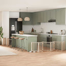 vidaXL nyárfa 15 paneles összecsukható kutyakapu ajtóval 750 cm