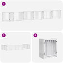 vidaXL fehér nyárfa 12 paneles összecsukható kutyakapu ajtóval 600 cm