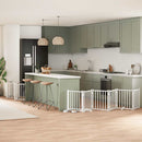 vidaXL fehér nyárfa 15 paneles összecsukható kutyakapu ajtóval 750 cm