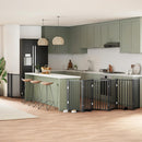 vidaXL fekete nyárfa 9 paneles összecsukható kutyakapu ajtóval 450 cm