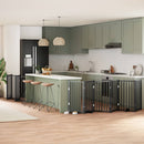 vidaXL fekete nyárfa 15 paneles összecsukható kutyakapu ajtóval 750 cm