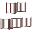 vidaXL barna nyárfa 12 paneles összecsukható kutyakapu ajtóval 600 cm