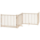 vidaXL nyárfa 10 paneles összecsukható kutyakapu ajtóval 800 cm