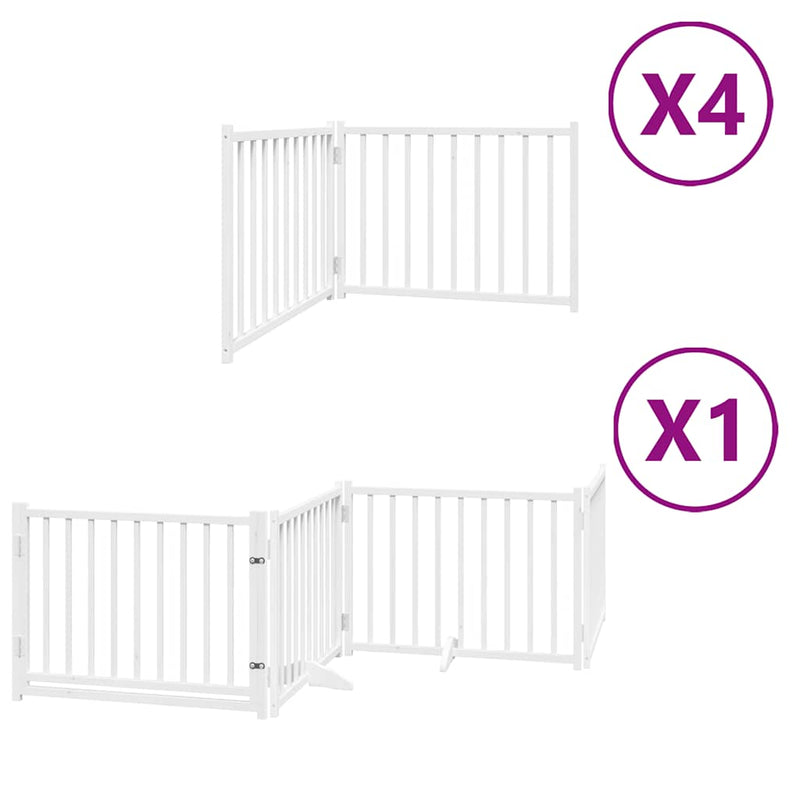 vidaXL fehér nyárfa 12 paneles összecsukható kutyakapu ajtóval 960 cm