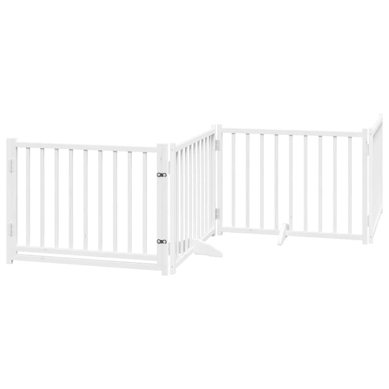 vidaXL fehér nyárfa 12 paneles összecsukható kutyakapu ajtóval 960 cm