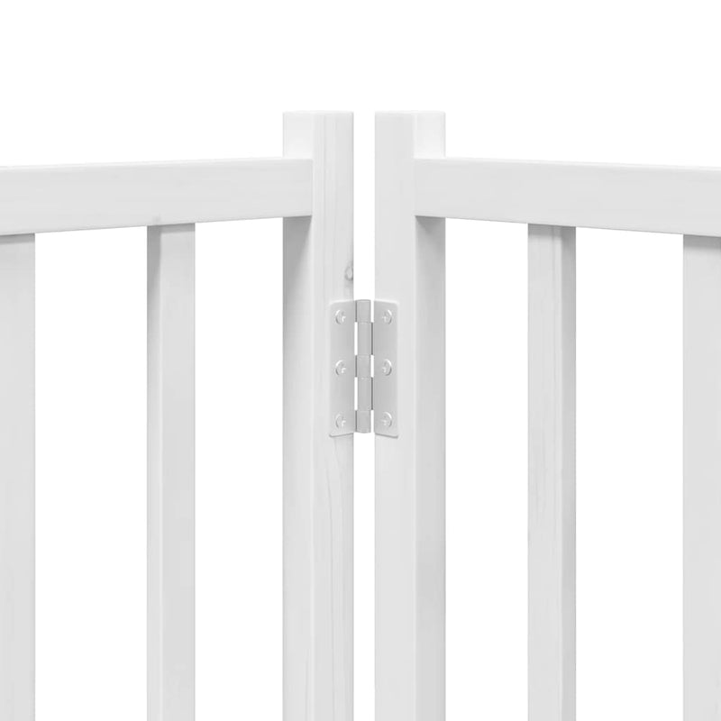vidaXL fehér nyárfa 12 paneles összecsukható kutyakapu ajtóval 960 cm