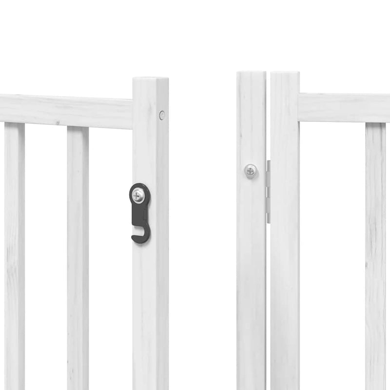 vidaXL fehér nyárfa 12 paneles összecsukható kutyakapu ajtóval 960 cm