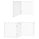 vidaXL fehér nyárfa 10 paneles összecsukható kutyakapu ajtóval 800 cm