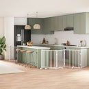 vidaXL fehér nyárfa 10 paneles összecsukható kutyakapu ajtóval 800 cm